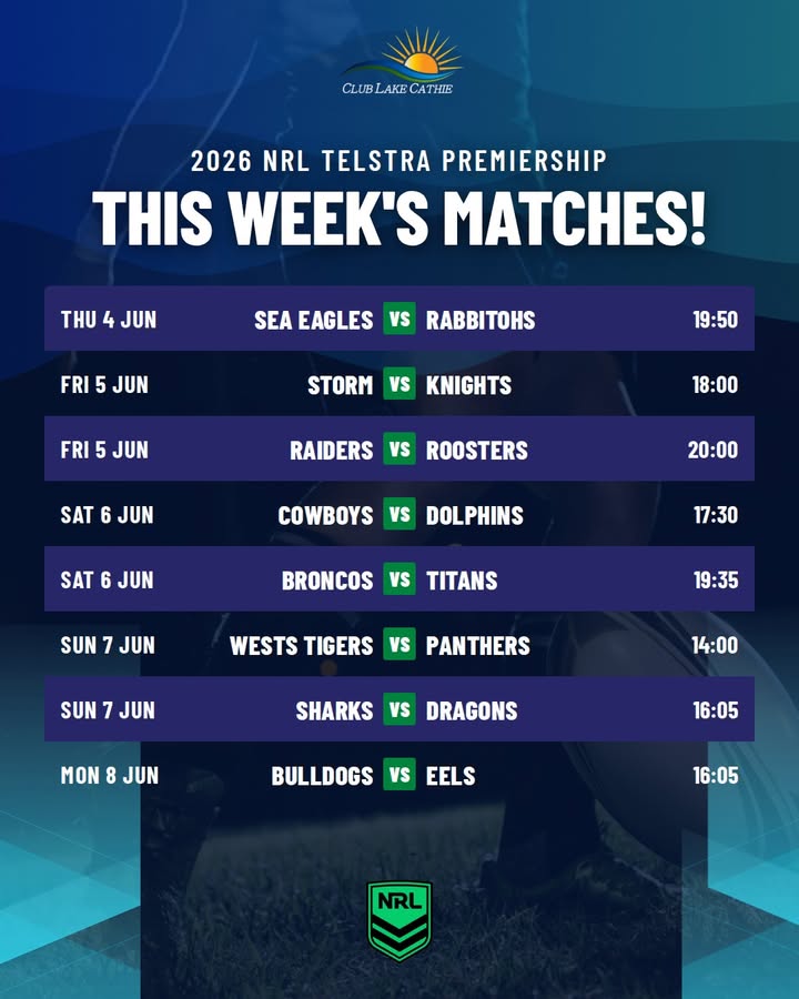 Featured image for “Watch the 2026 NRL Telstra Premiership This Week at Club Lake Cathie”