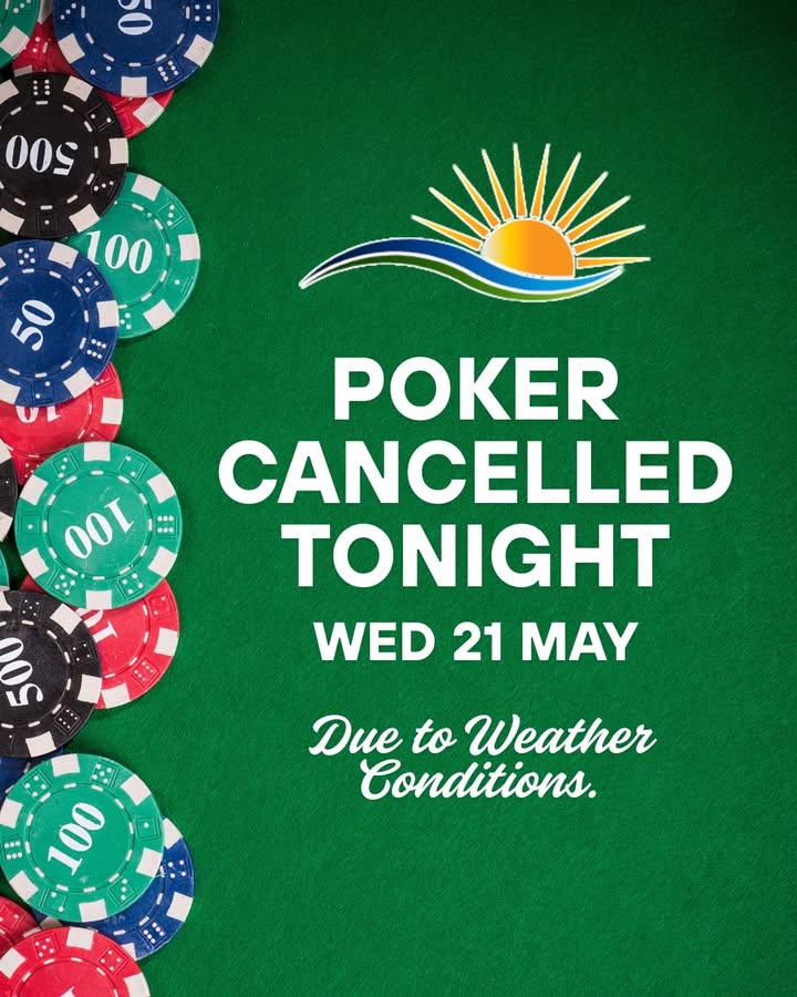 Featured image for “Cancelled Poker Night: Club Lake Cathie Open for Meals and Drinks”
