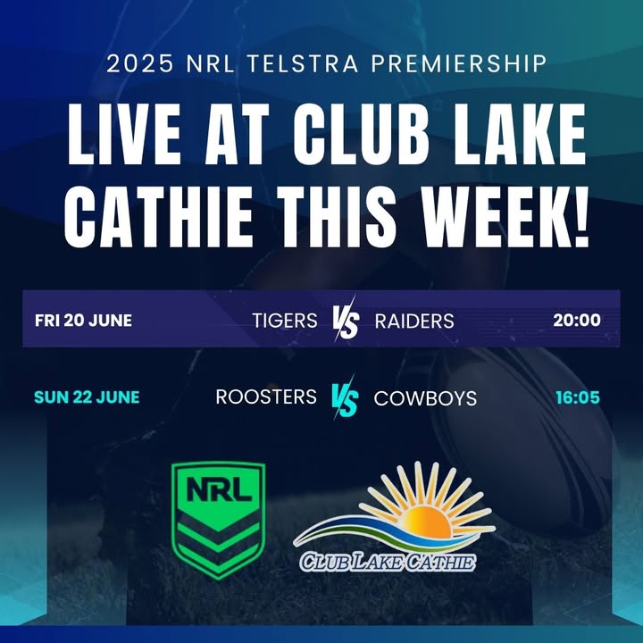 Featured image for “NRL Showdowns at Club Lake Cathie: Tigers v Raiders & Roosters v Cowboys”