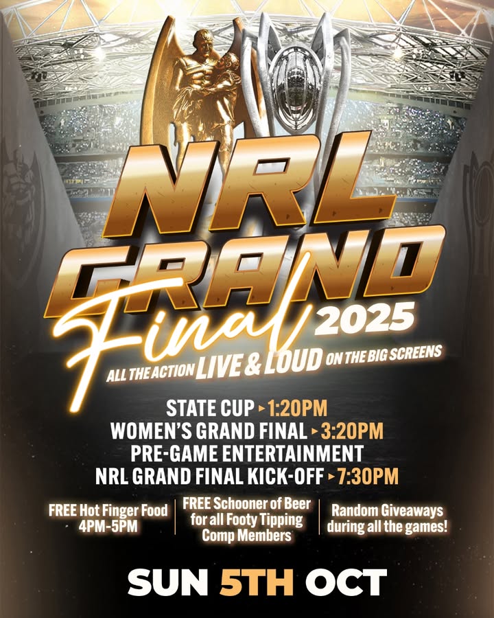 Featured image for “Ultimate NRL Grand Final Experience: Live Games, Entertainment & Giveaways at Club Lake Cathie”