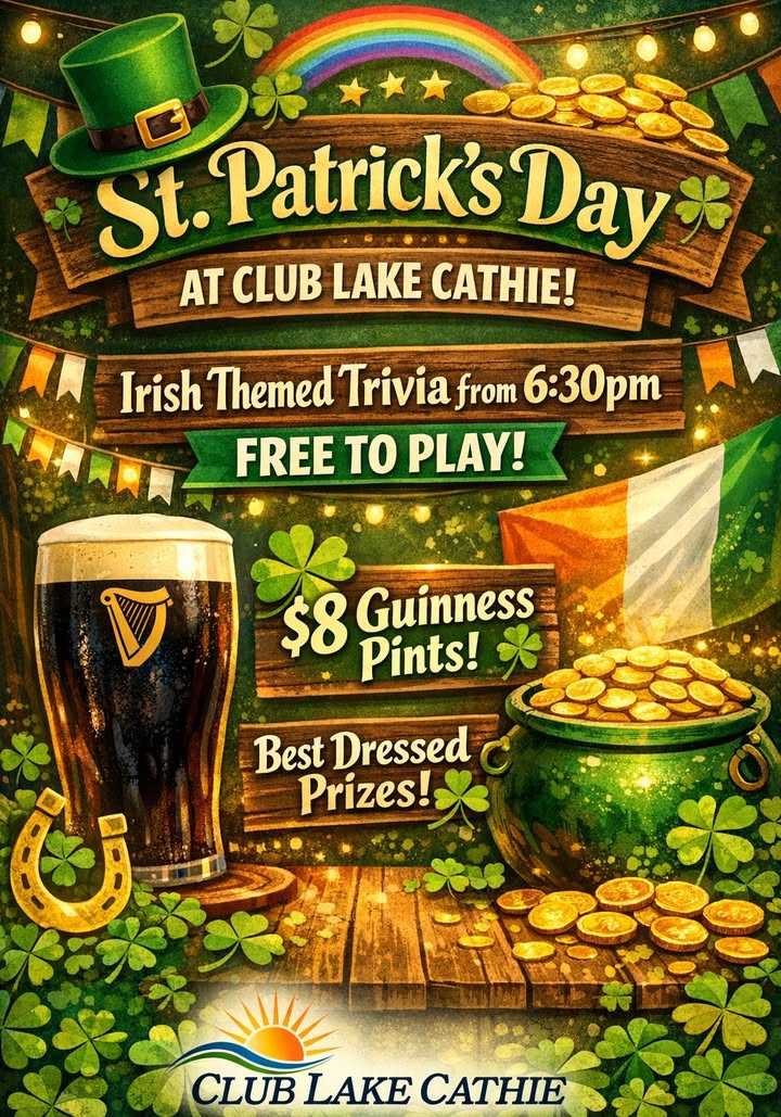 Featured image for “St Patrick’s Day Trivia at Club Lake Cathie”