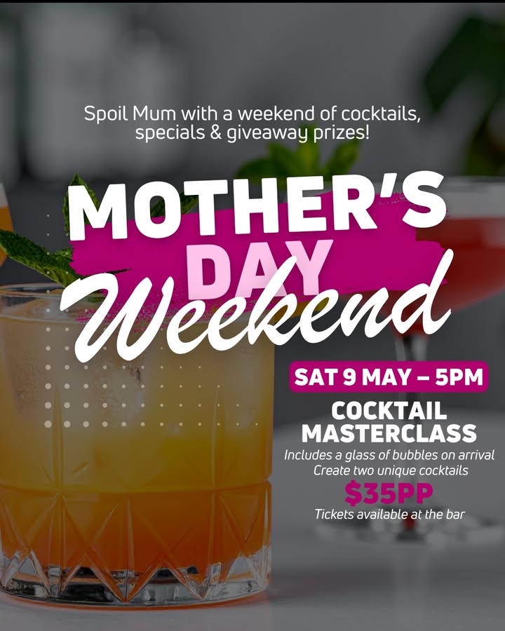 Featured image for “Mother’s Day Weekend Cocktail Masterclass at Club Lake Cathie”