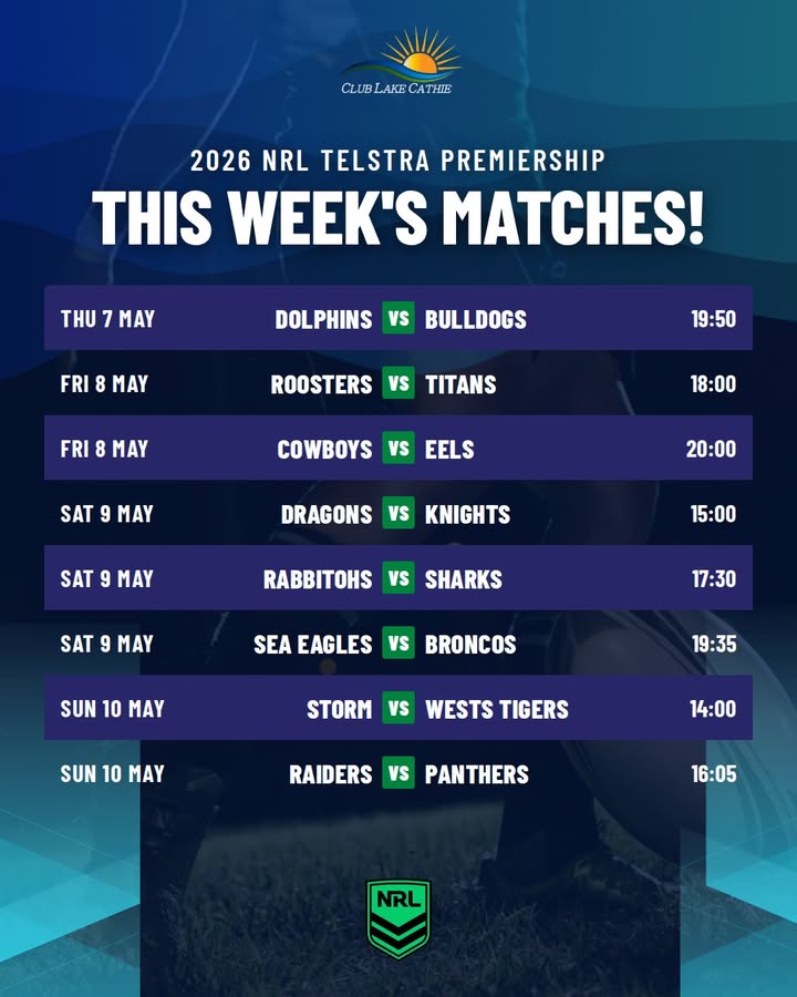 Featured image for “Watch the 2026 NRL Telstra Premiership This Week at Club Lake Cathie”