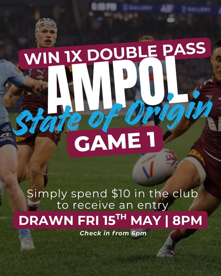 Featured image for “Win a Double Pass to Ampol State of Origin Game 1 at Club Lake Cathie”