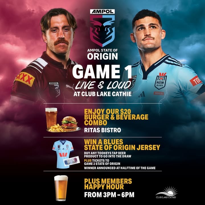Featured image for “State of Origin Game 1 Live and Loud at Club Lake Cathie”