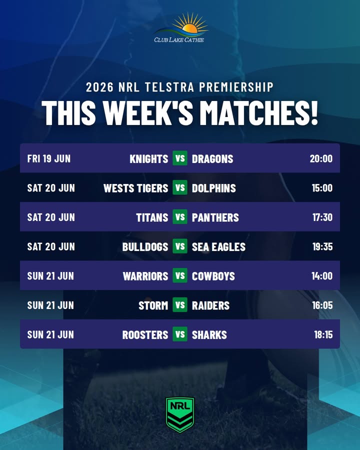Featured image for “This Week’s NRL Telstra Premiership Matches at Club Lake Cathie”