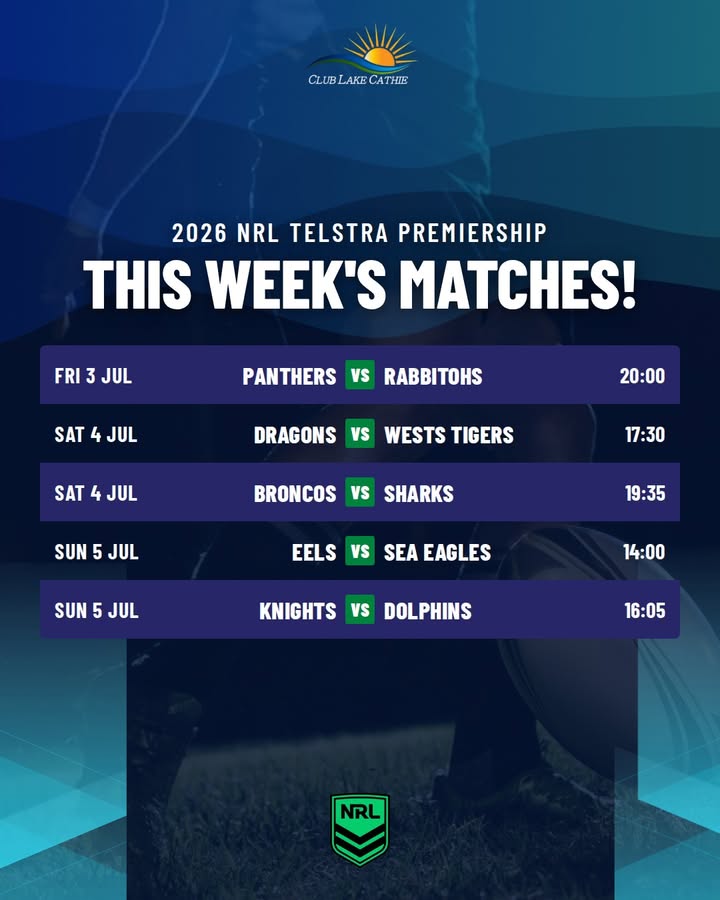 Featured image for “Watch the 2026 NRL Telstra Premiership This Week at Club Lake Cathie”