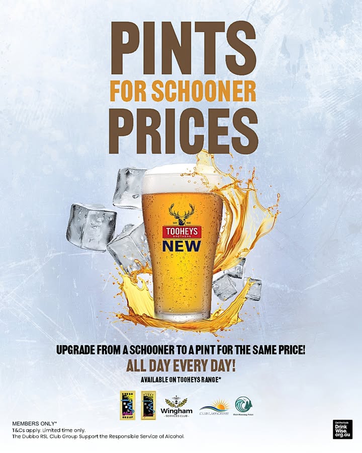 Featured image for “Pints for the Price of Schooners at Club Lake Cathie”