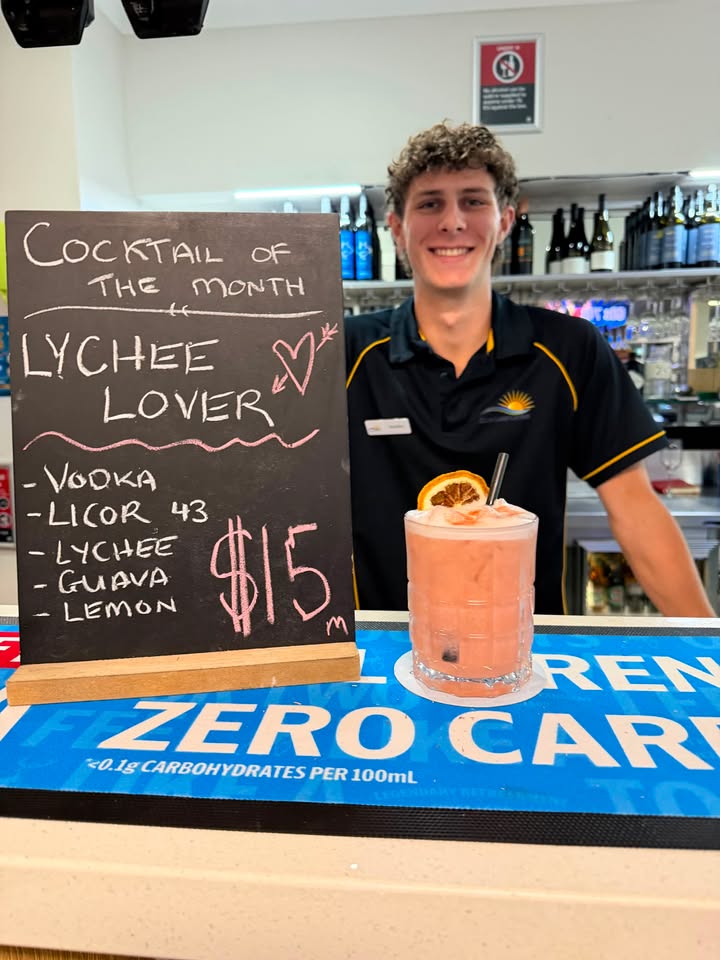 Featured image for “Lychee Lover Cocktail of the Month at Club Lake Cathie”