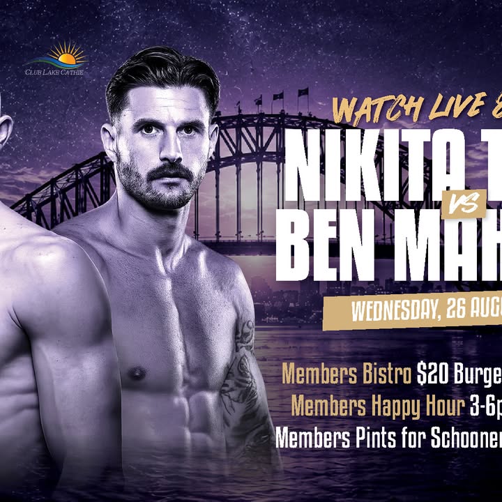 Featured image for “Watch Nikita Tszyu vs Ben Mahoney Live at Club Lake Cathie”