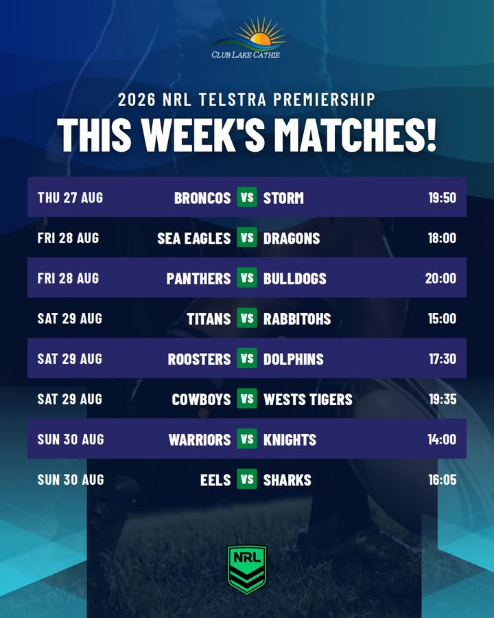 Featured image for “Watch NRL Live This Week at Club Lake Cathie”