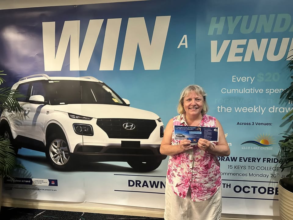 Featured image for “Hyundai Venue Key Draw Winner at Club Lake Cathie”
