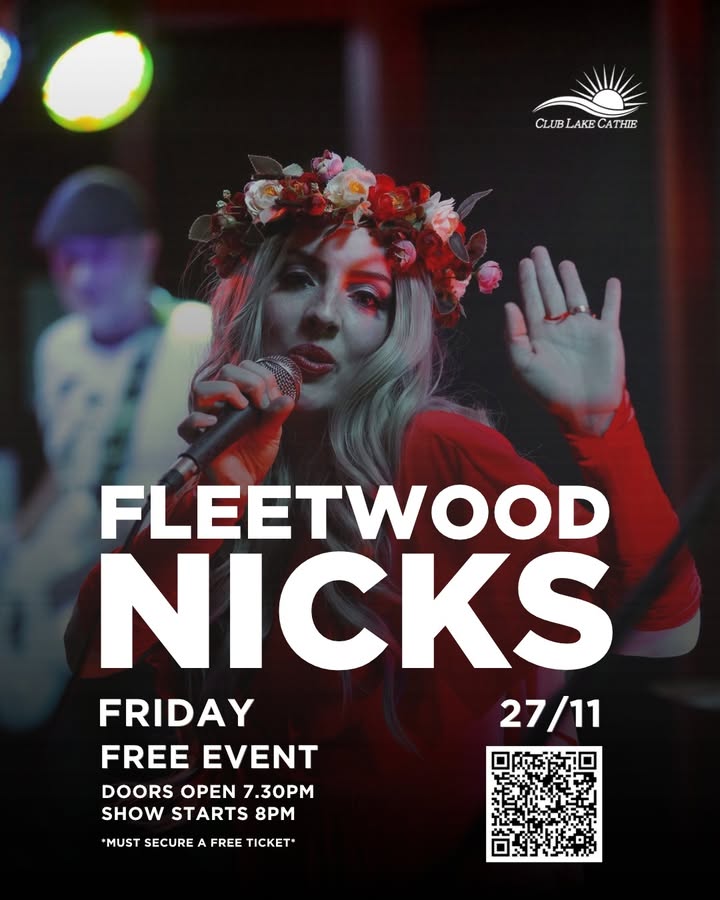 Featured image for “Free Live Show: Fleetwood Nicks at Club Lake Cathie”